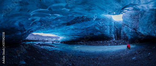 Ice cave at jokulsarlon glacier in Iceland