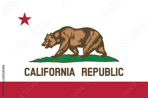 Vector of beautiful California Republic state flag..