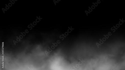 Abstract fog and smoke on black color background.
