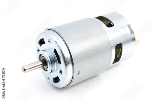 DC motor on white background