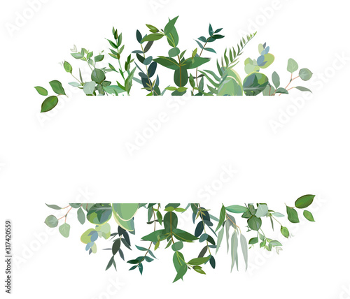 Horizontal botanical vector design banner.