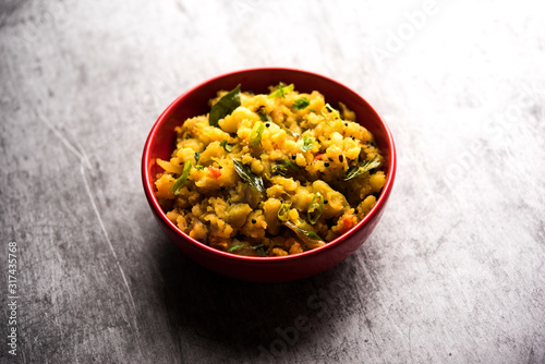 Aloo ka bharta, sabzi is a tasty dish from India made using spiced mashed potato prepared especially in northern parts of India