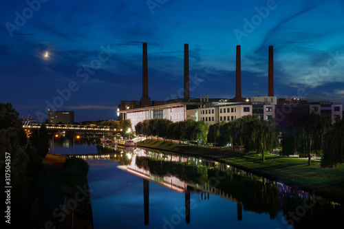 Car plant in autumn dusk in Wolfsburg, Germany