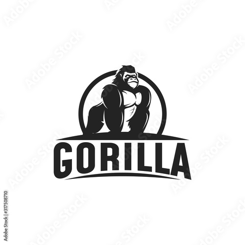 Gorilla logo design illustration, Gorilla vector