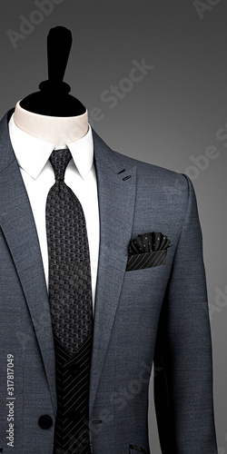 Elegant sartorial man jacket on mannequin, 3d illustration, 3d rendering