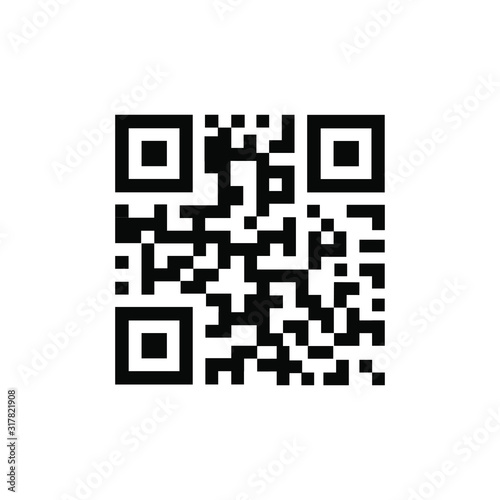 QR Code vector icon. QR code sample for smartphone scanning. Isolated vector illustration.