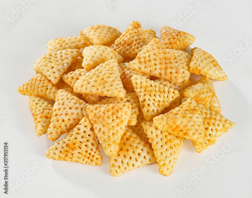 3d Triangle shape Fryums Papad is a crunchy Snack Pellets, tri angle corn puff snacks or namkeen