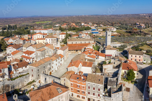 An aerial view of Sveti Lovrec, Istria, Croatia