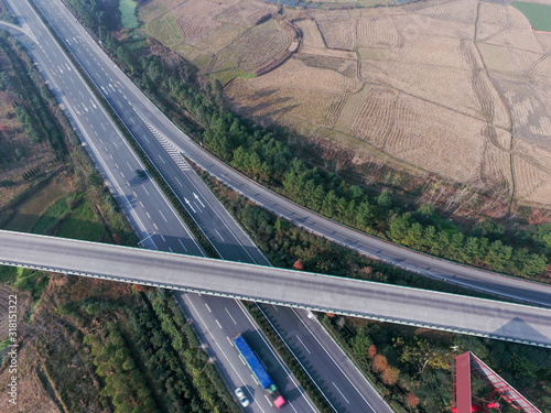 Aerial photography bird-eye view of City