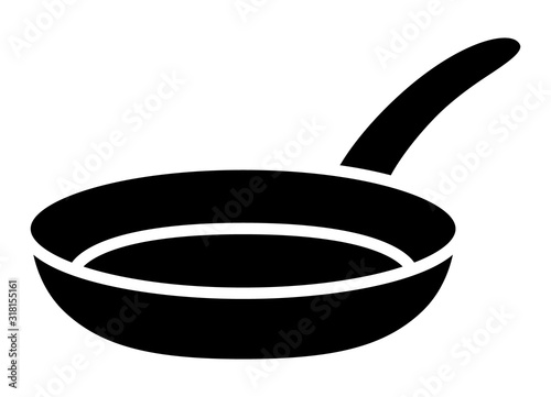 Frying pan skillet or frypan flat vector icon for cooking apps and websites