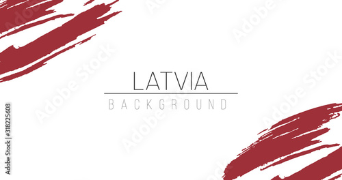 Latvia flag brush style background with stripes. Stock vector illustration isolated on white background.