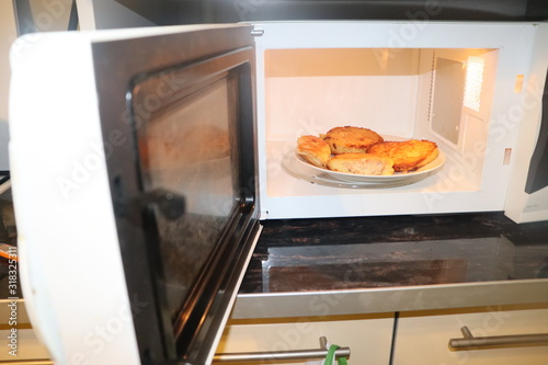 potato pancakes on microwave after warm up