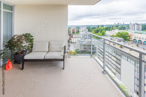 Empty balcony or veranda in a modern house or apartment.
