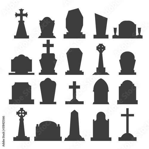 Dark gravestone icons