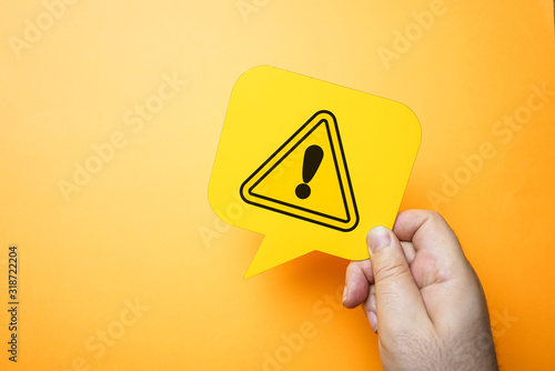 Exclamation mark, warning and safety concept