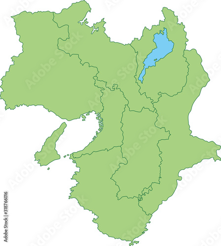 近畿地方の地図_都道府県ごとに色を変えられます