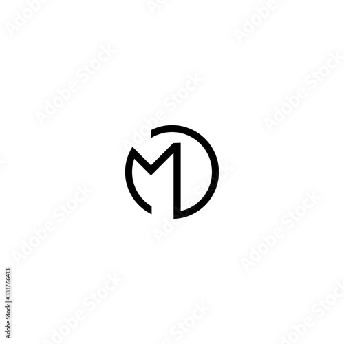 MD M D initial logo design template