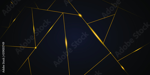 Dark black and Gold mosaic background. Modern dark abstract vector texture 