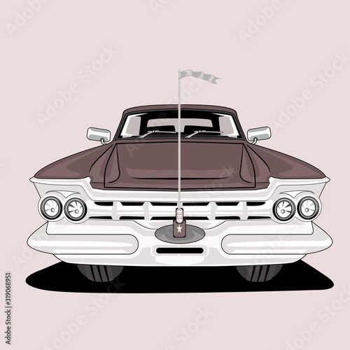 Cartoon vector illustration vintage retro car classic chysler