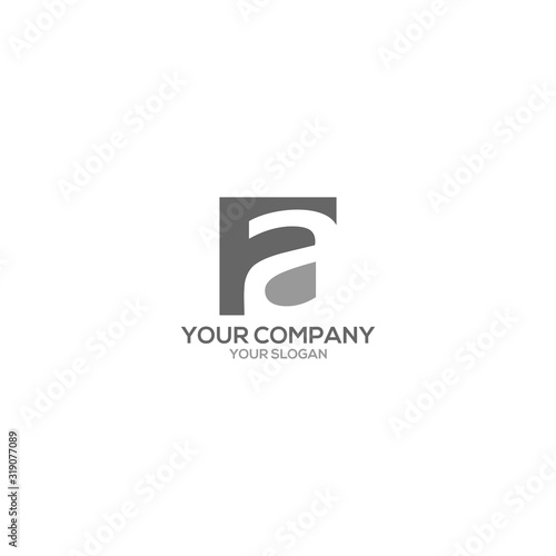 FA Rectangle Logo Design Vector