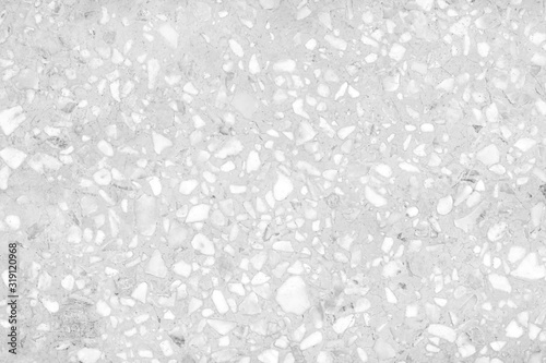 Gray white terrazzo old surface floor seamless patterns or polished stone background