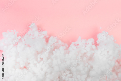 hollowfiber, polyester fiber on a pink blue background - Image