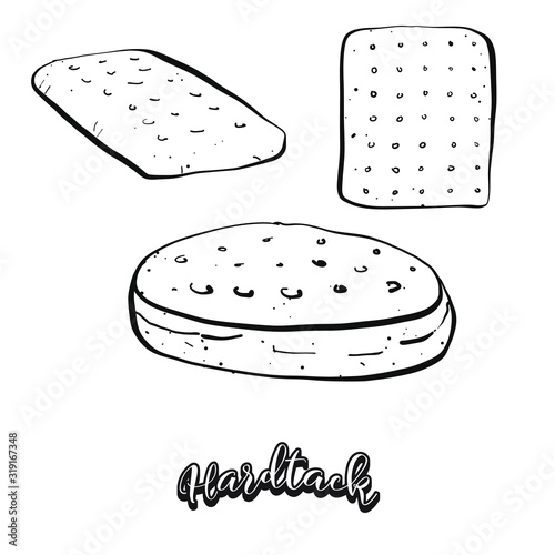 Hardtack food sketch separated on white