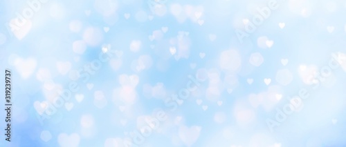 abstract blue background withe many hearts - concept love