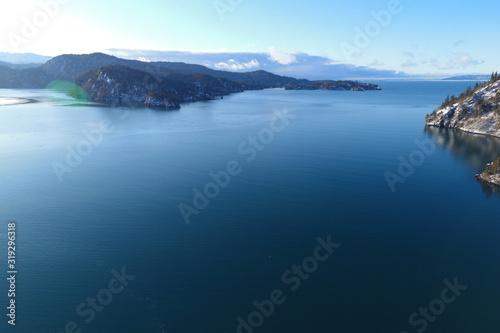 Aerial photo of calm seas