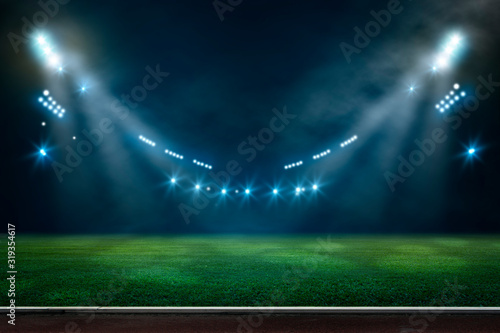 lights at night and stadium 3D rendering.