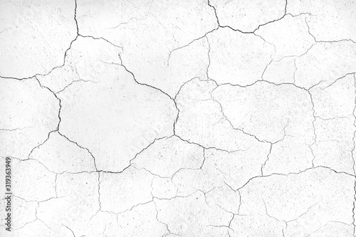 crack concrete white wall or Cement wall background