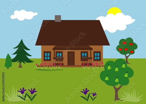 dom, chatka, dom marzeń, wieś, konstrukcja, domek , sad, chatka w lesie, okna, drzwi, dach, budowa, budowla, marzenie, pasja, cisza, spokój, pieniądze, kredyt, mieszkanie, rodzina, Polska, bezrobocie,