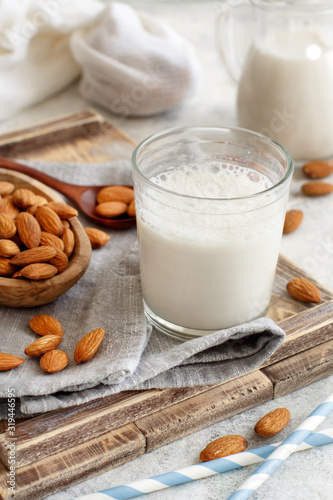 Vegan almond milk, non dairy alternative milk