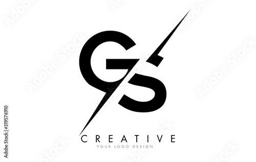 GS G S Letter Logo Design with a Creative Cut.