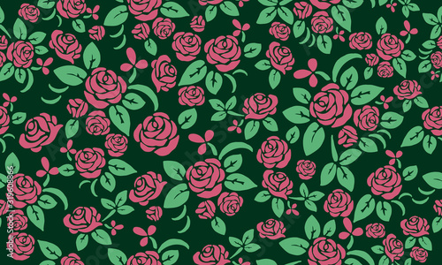 Floral pattern design background for Valentine card, with leaf and flower seamless design.