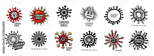 Vector illustration of a coronavirus on a white background