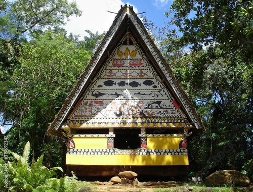 Replica of a Palau bai, or meeting place for men in Koror, Palau.