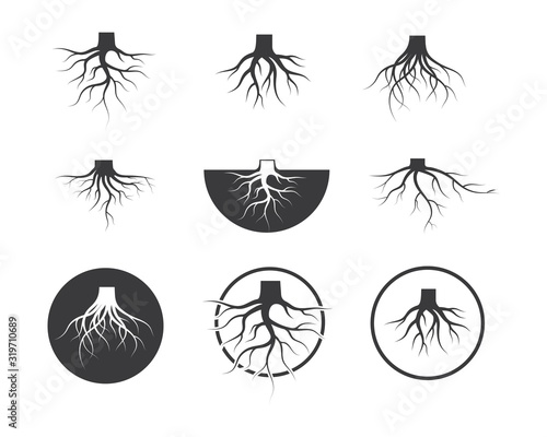 tree roots vector icon illustration design