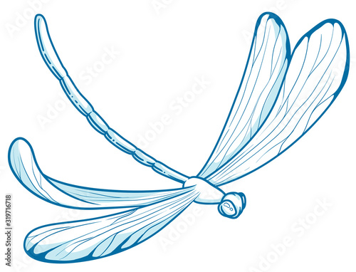 illustration in vectors of a dragonfly