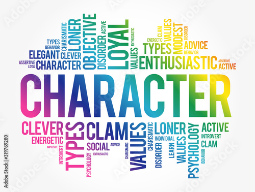 CHARACTER word cloud collage, concept background
