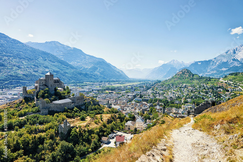 Valere Castle in the hill in Sion, Canton Valais, Switzerland.