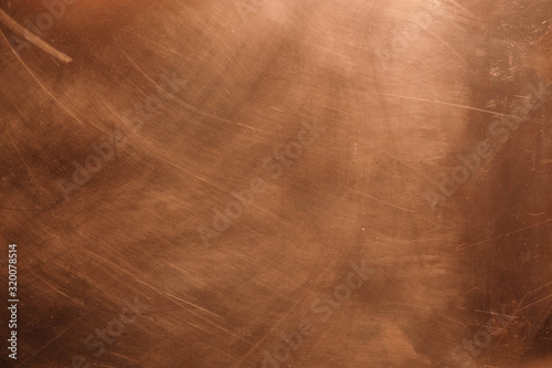 Copper background. There are scratches on the copper surface.