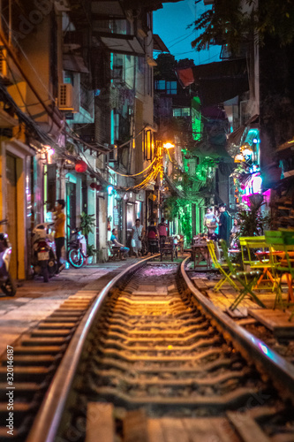 Calle del tranvía, Hanói, Vietnam.