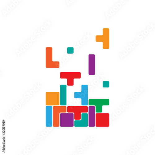 Colorful tetris game vector design