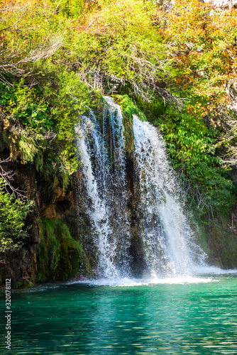 Waterfall in Plitvice Natural Park