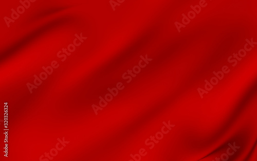 Background with 3D illustration luxury red silk velvet curtains.