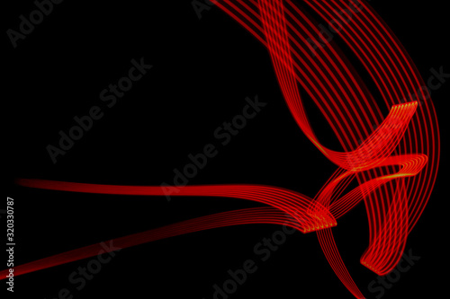 Czarne tło, czerwone linie, led lines