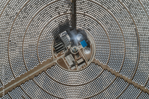 Aerial view of solar thermal plant