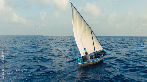 Traditional Sailing vessel use in the Maldives for transportation