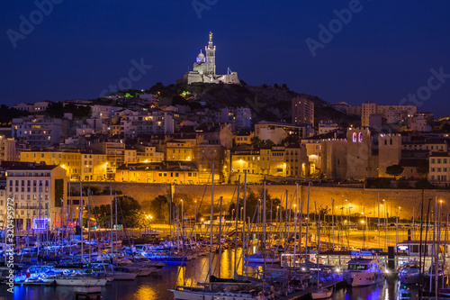 Old Port and Basilica of Notre Dame - Marseille France